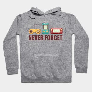 Never Forget Classic Gaming Mens Retro Gamer Old School Video Games Funny Hoodie